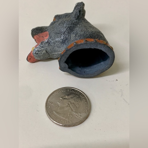 Antique Heavy Metal Decorative Figural Dog Head Cane Topper Cap Brutalist - Picture 13 of 16